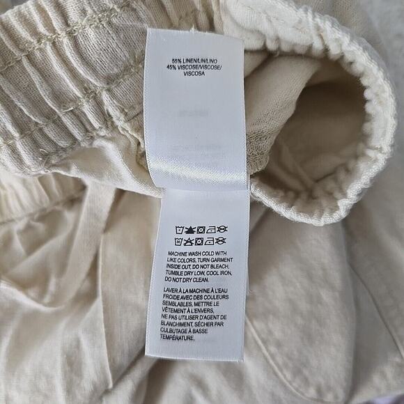 Lucky Brand Beige Khaki Relaxed Linen Blend Pull On Pants XL Coastal Resort - Picture 8 of 9